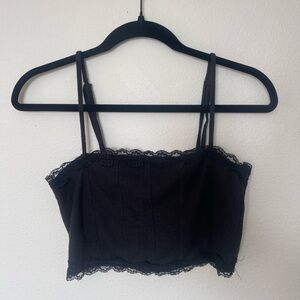 Forever 21 black lace cropped tank top